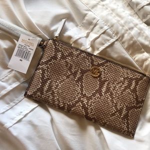 Michael Kors snakeskin clutch/wristlet, BRAND NEW